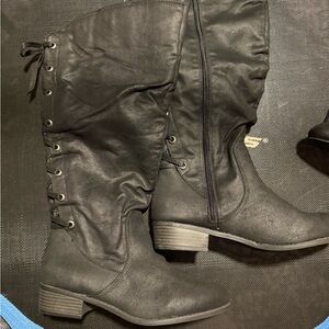 Kohl's Black Lace-Up Women's Boots